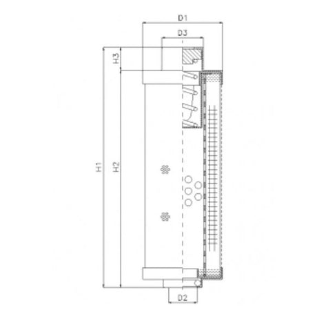 RHR30G10B/5 filter element for return filter
