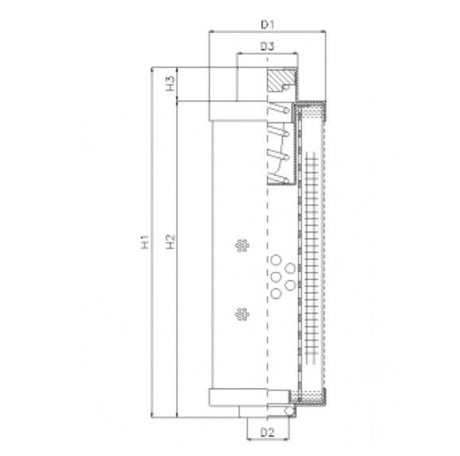 RHR30S50V filter element for return filter