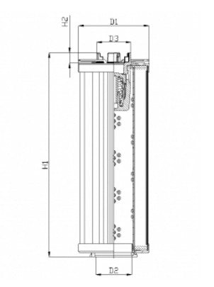 RHR330S100V3/AB1 hydraulic filter element (coreless)