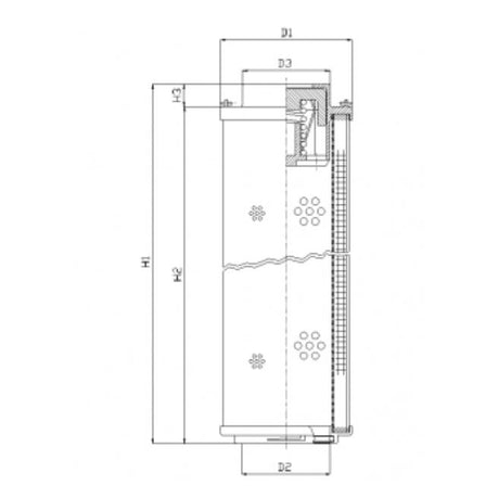 RHR500N20V filter element for return filter