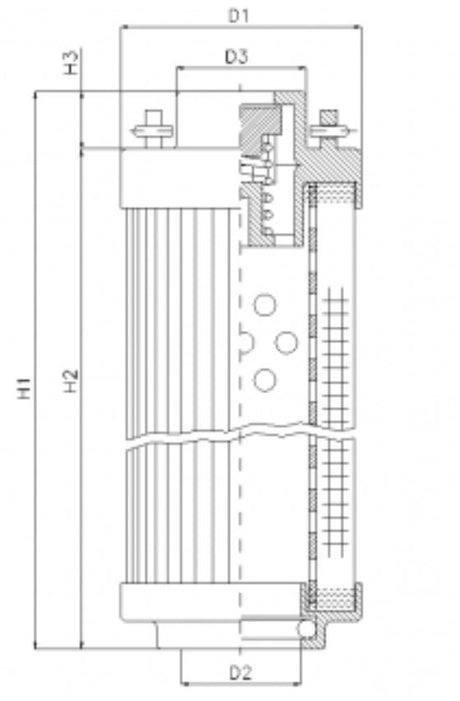 RHR660B500B Filter element for return filter