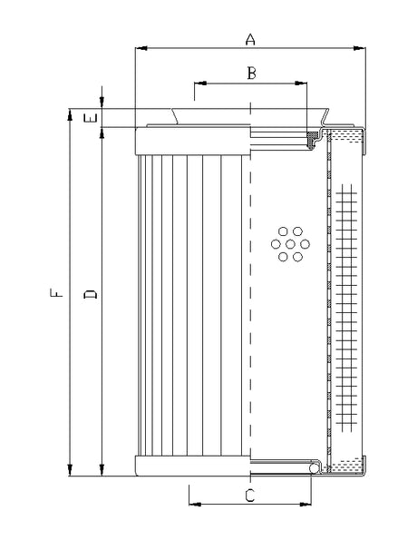 RMR439L20B Filter element for return filter