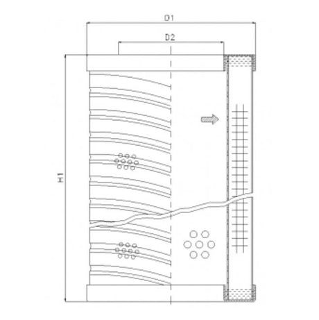 RVR06E05B filter element for return filter