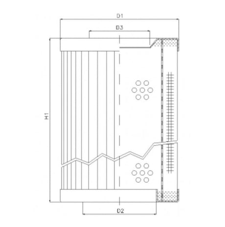 RVR1225360B100B filter element for return filter