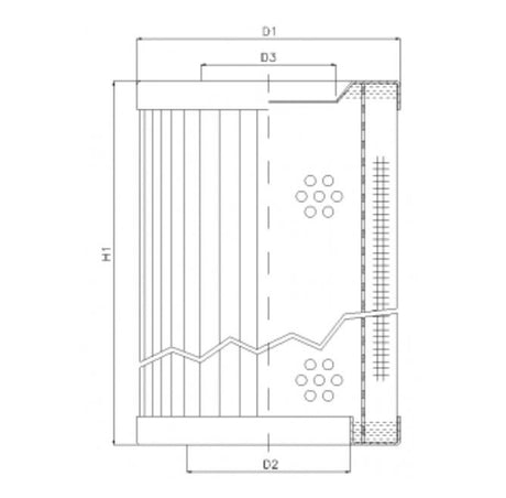 RVR1225360E05B filter element for return filter