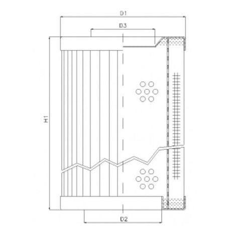 RVR1225360K10B filter element for return filter