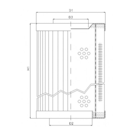 RVR1225450B100B filter element for return filter