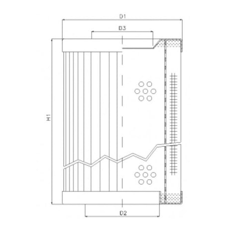 RVR1225450B10B filter element for return filter