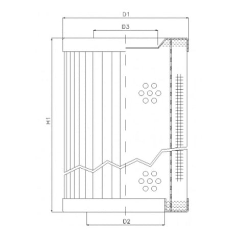 RVR1225450B25B filter element for return filter