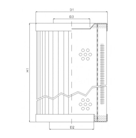 RVR1225450B40B filter element for return filter