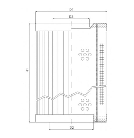 RVR1225450K20B filter element for return filter
