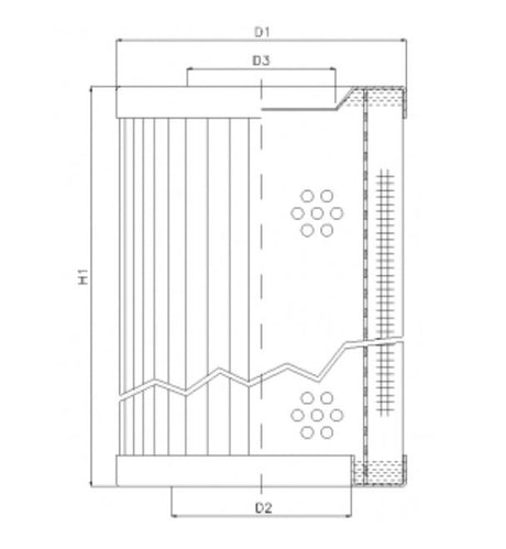 RVR1225B60B filter element for return filter