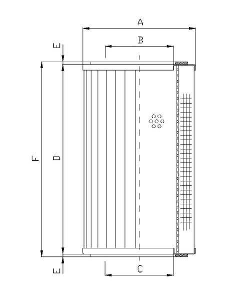 RVR1560K20B Filter element for return filter