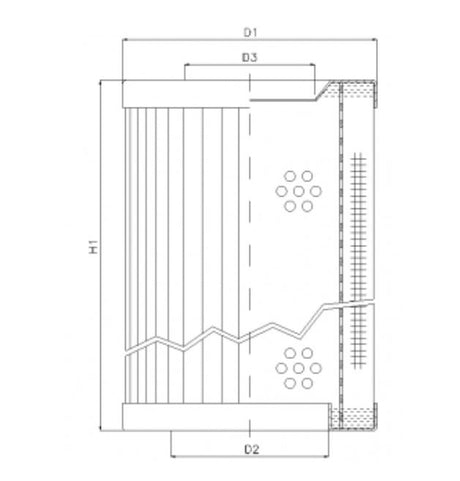 RVR190E05B filter element for return filter