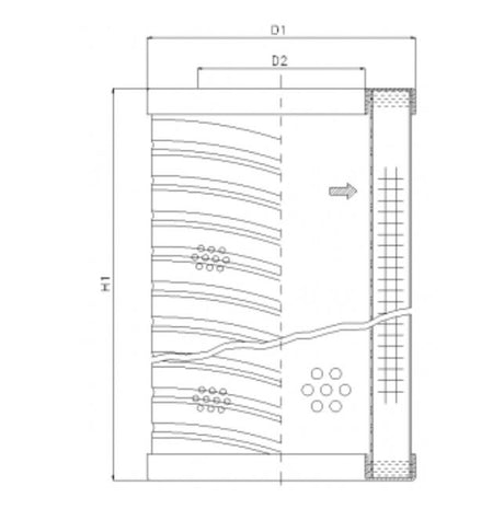 RVR20A05B filter element for return filter