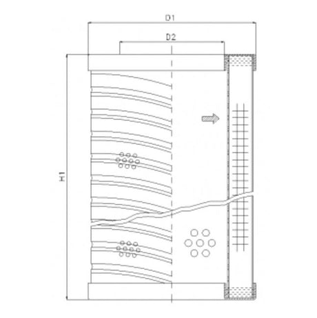 RVR20B10B filter element for return filter