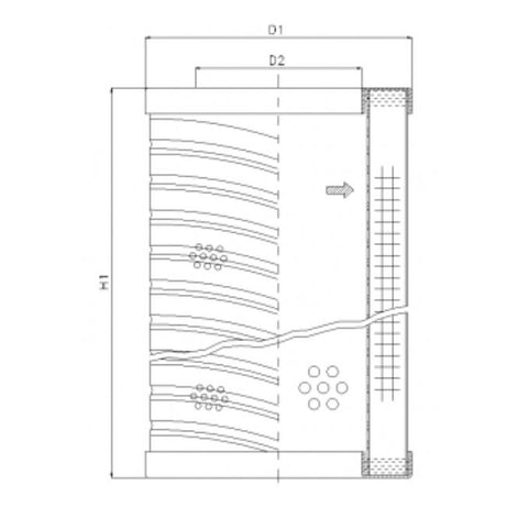 RVR20E20B filter element for return filter