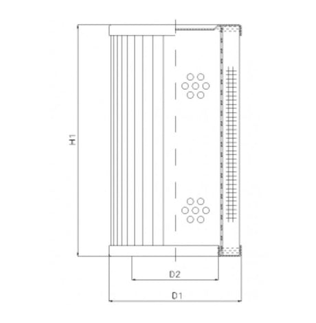 RVR660E05B filter element for return filter