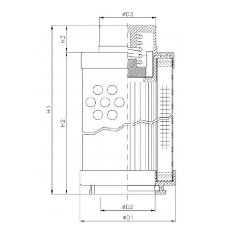 SHS240P10B025 hydraulic filter element