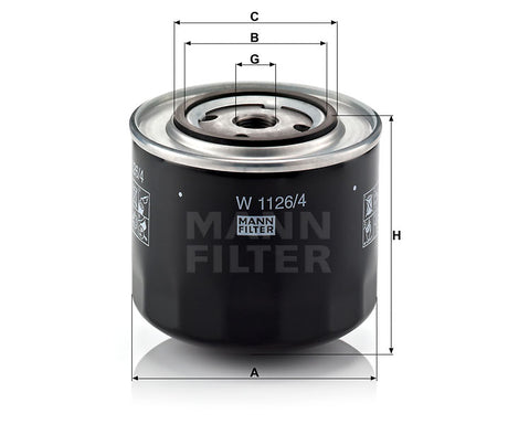 W 1126 oil filter (spin-on)