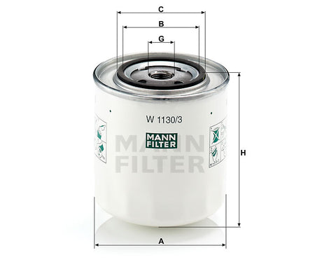 W 1130/3 oil filter (spin-on)