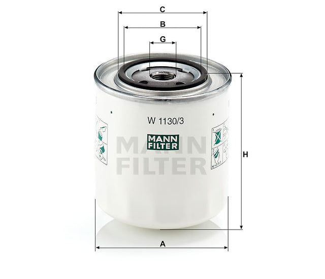 W 1130/3 oil filter (spin-on)