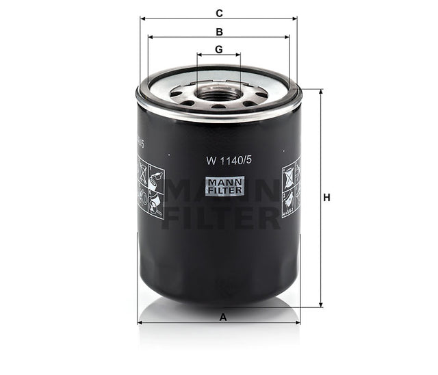 W 1140/5 oil filter (spin-on)