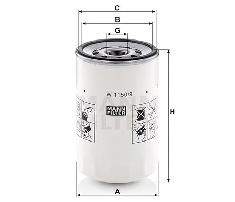 W 1150/9 oil filter spin-on
