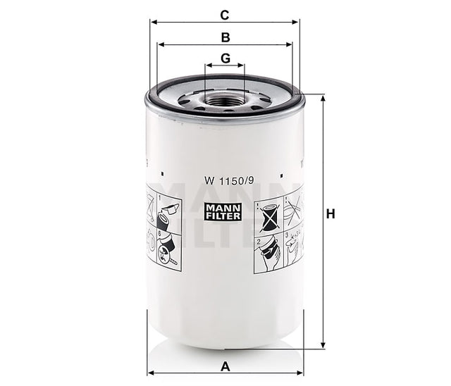 W 1150/9 oil filter spin-on