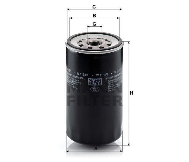 W 1168/1 oil filter (spin-on)