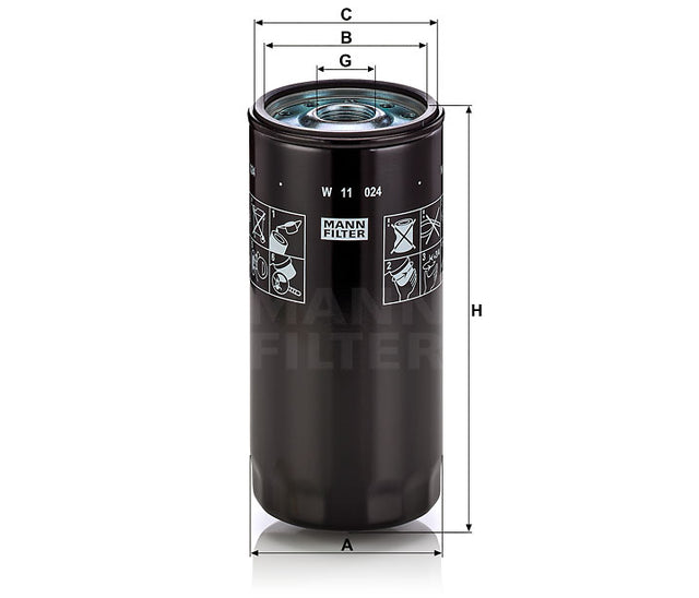 W 11 024 oil filter spin-on