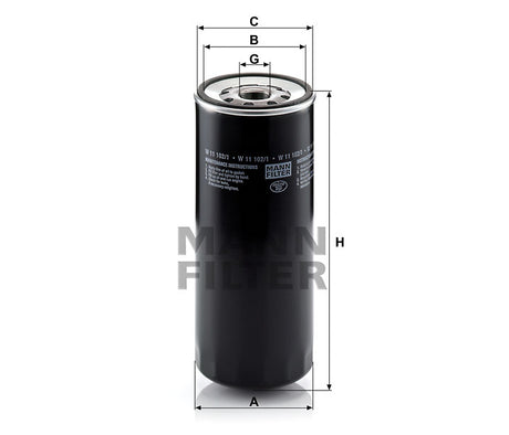 W 11 102/1 oil filter (spin-on)