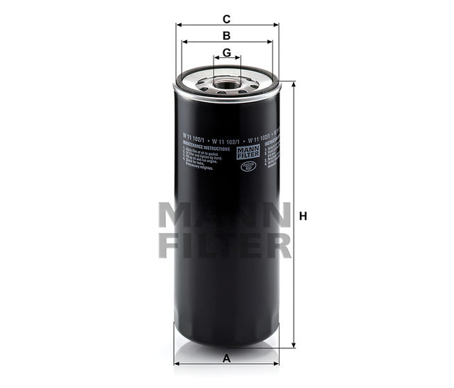 W 11 102/1 oil filter (spin-on)