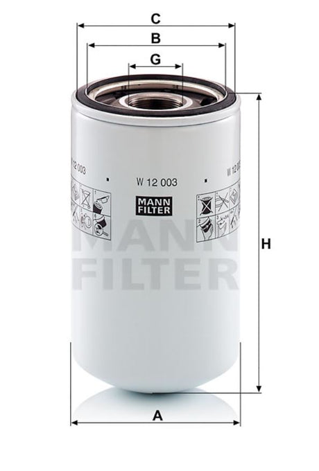 W 12 003 oil filter (spin-on)