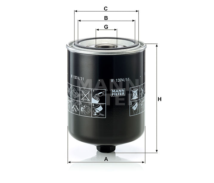 W 1374/11 oil filter