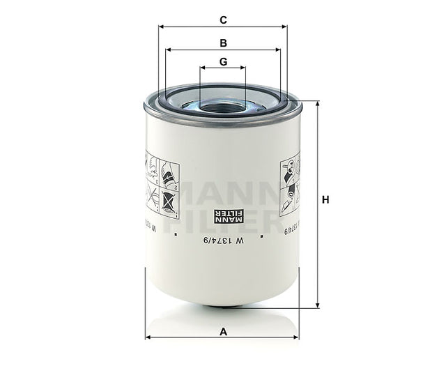 W 1374/9 oil filter (spin-on)