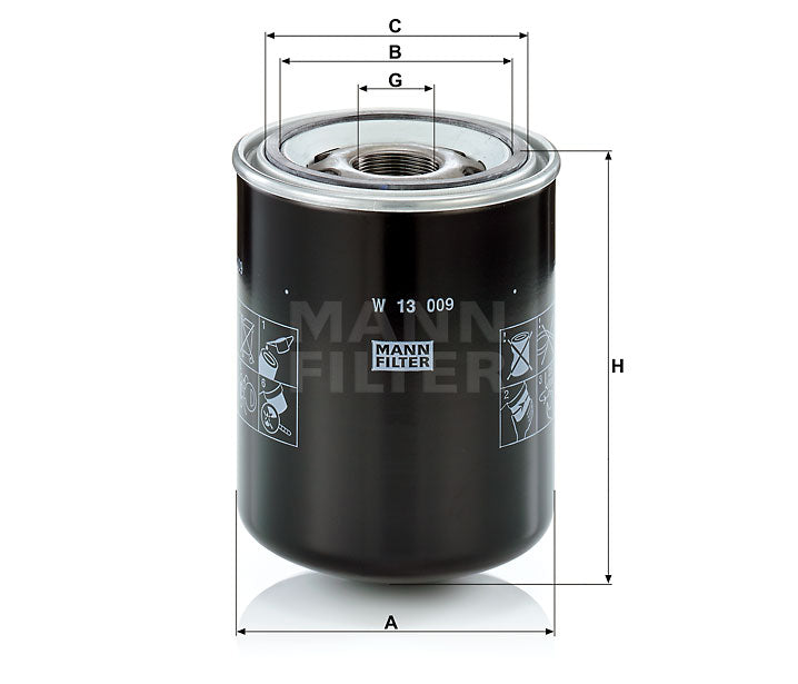 W 13 009 hydraulic filter spin-on