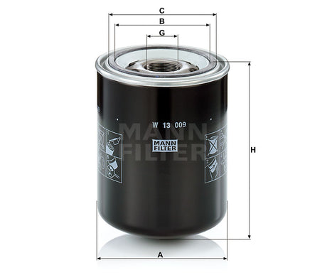 W 13 009 hydraulic filter spin-on