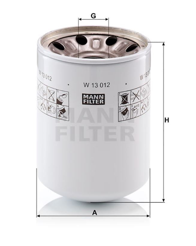 W 13 012 hydraulic filter spin-on