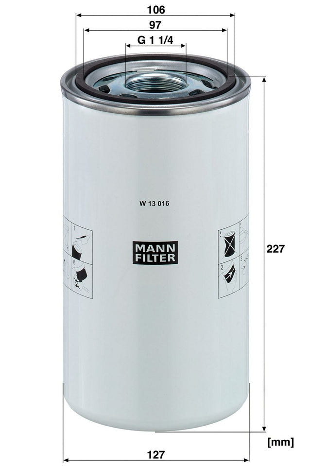 W 13 016 oil filter spin-on