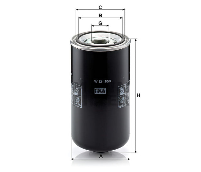 W 13 120/3 oil filter (spin-on)