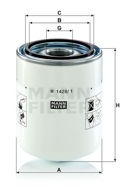 W 1428/1 spin-on filter