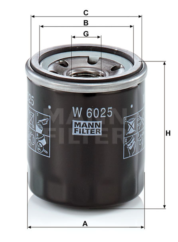 W 6025 oil filter spin-on
