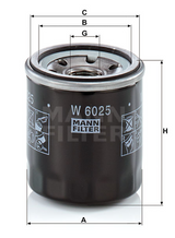 W 6025 oil filter spin-on