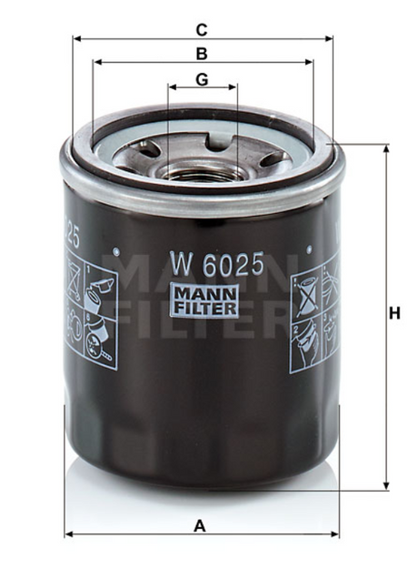 W 6025 oil filter spin-on