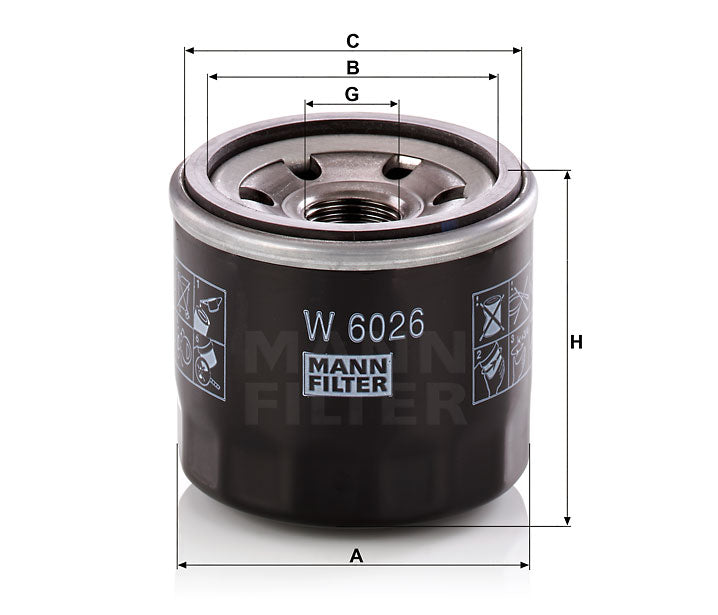 W 6026 oil filter spin-on