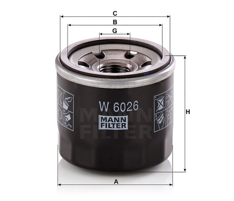 W 6026 oil filter spin-on