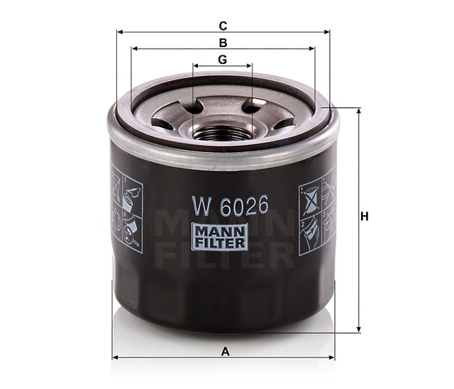 W 6026 oil filter spin-on