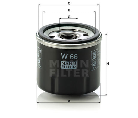 W 66 oil filter (spin-on)