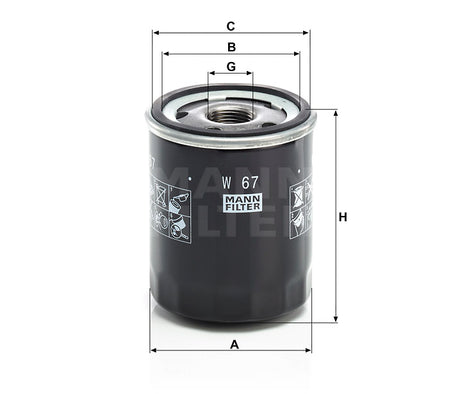 W 67 oil filter (spin-on)